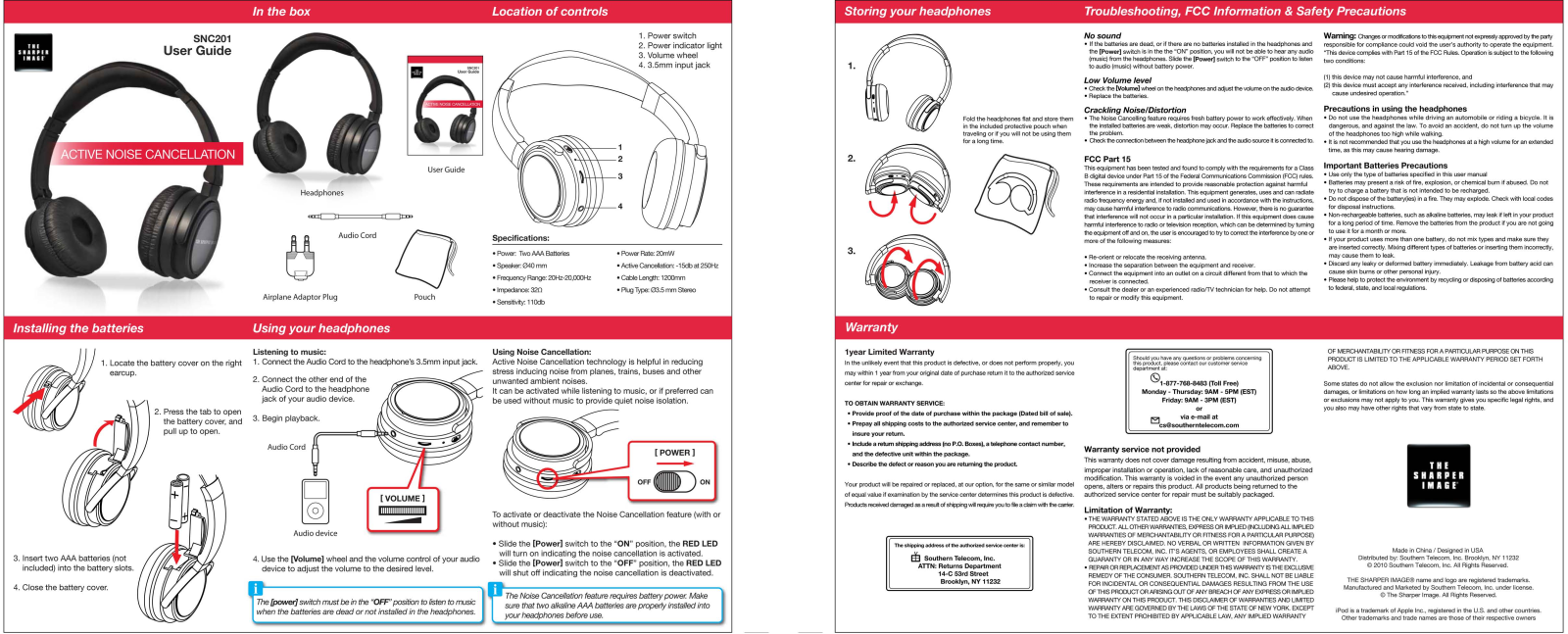 Sharper image SNC201 User Manual