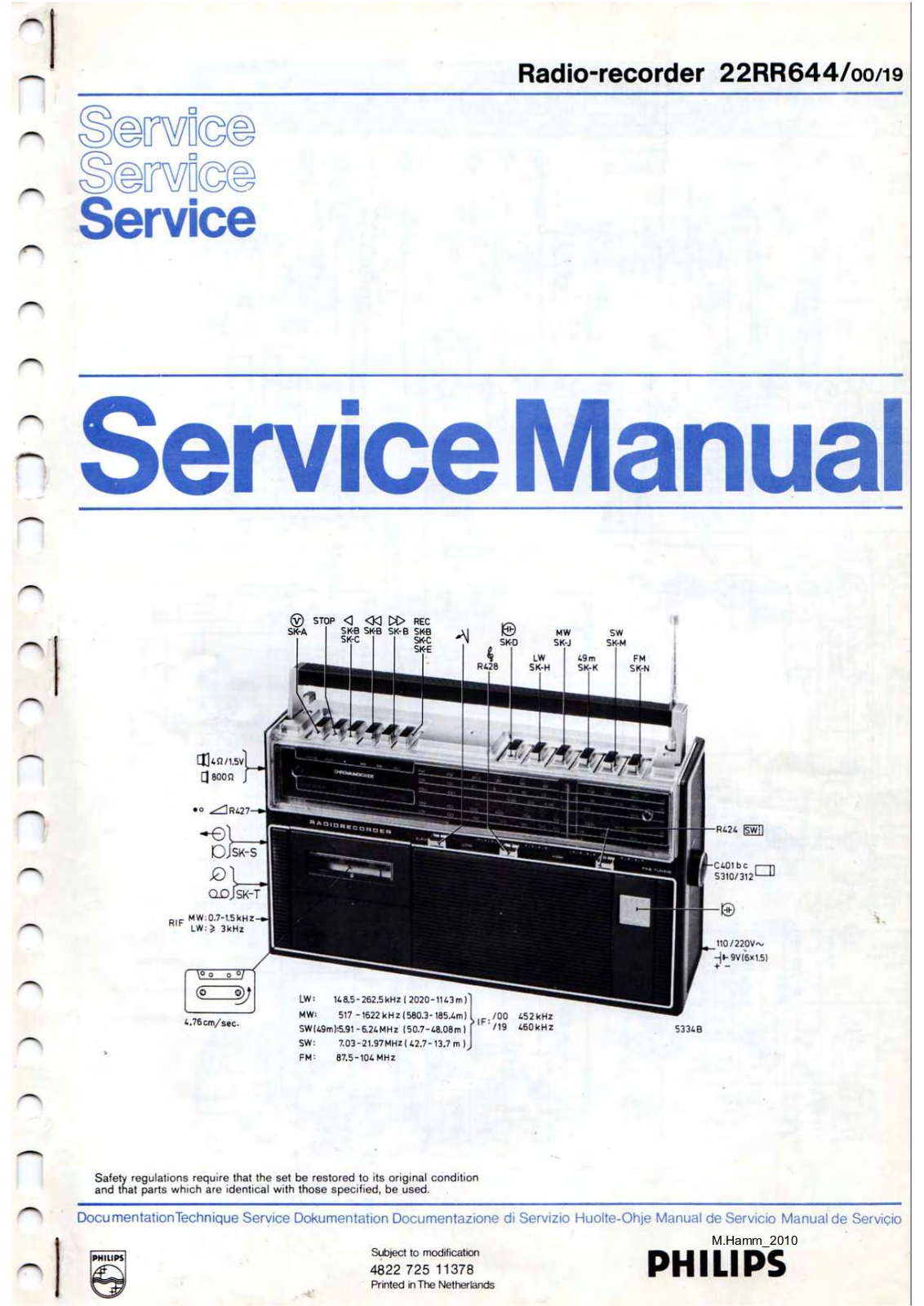 Philips 22-RR-644 Service Manual