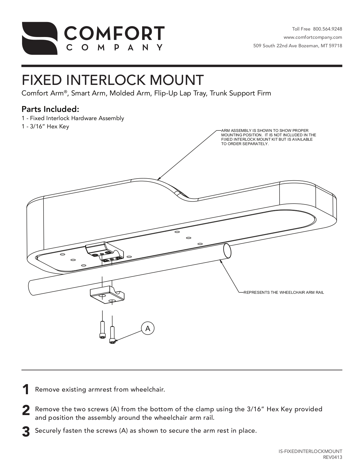 Comfort Company Fixed Interlock Mount User Manual