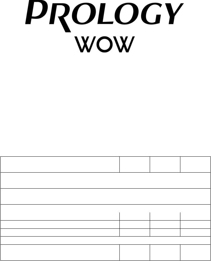 PROLOGY WOW-10F, WOW-10, WOW-12F, WOW-12 User Manual