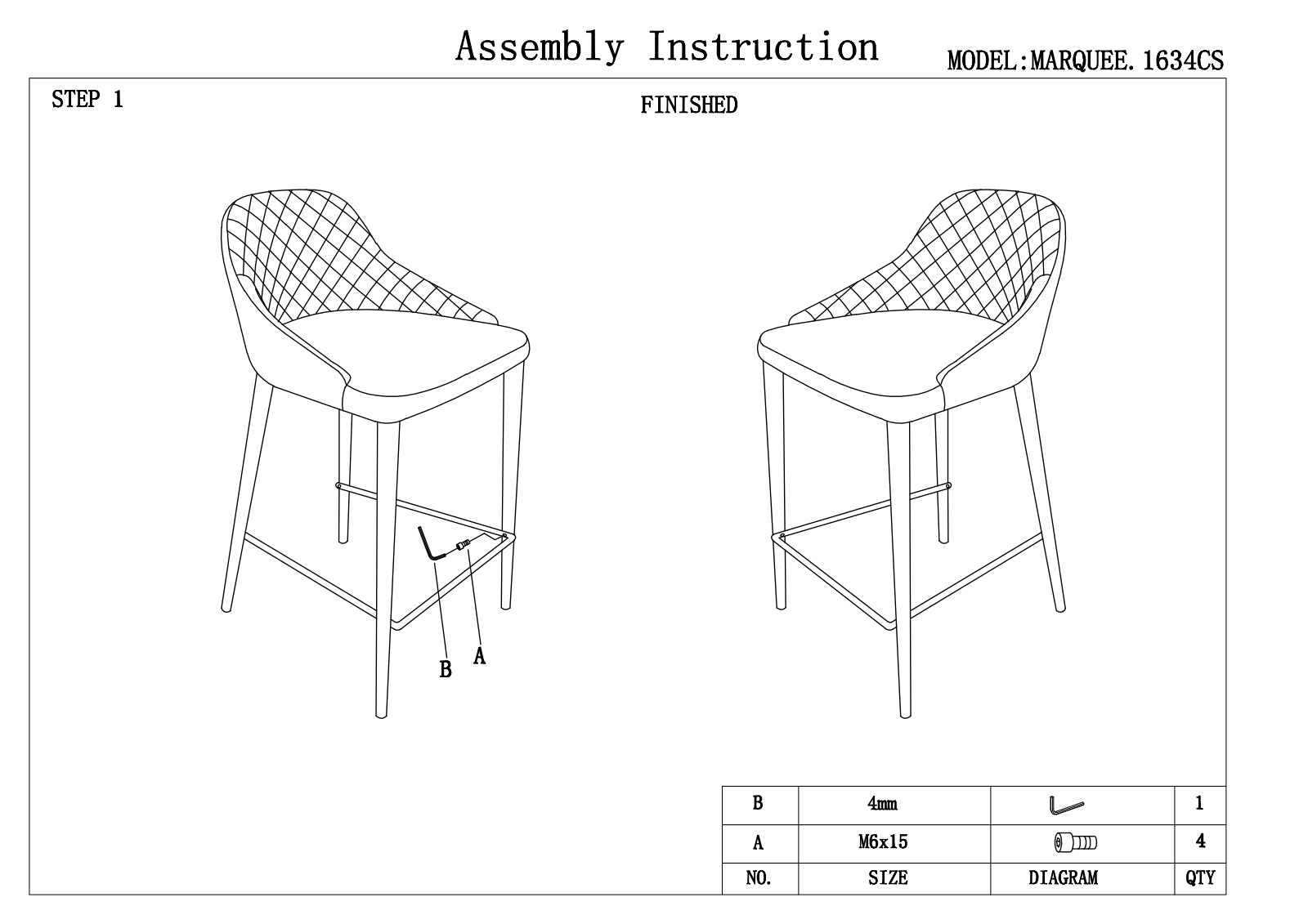 Essentials for Living 1634CSGAVGRY Assembly Guide