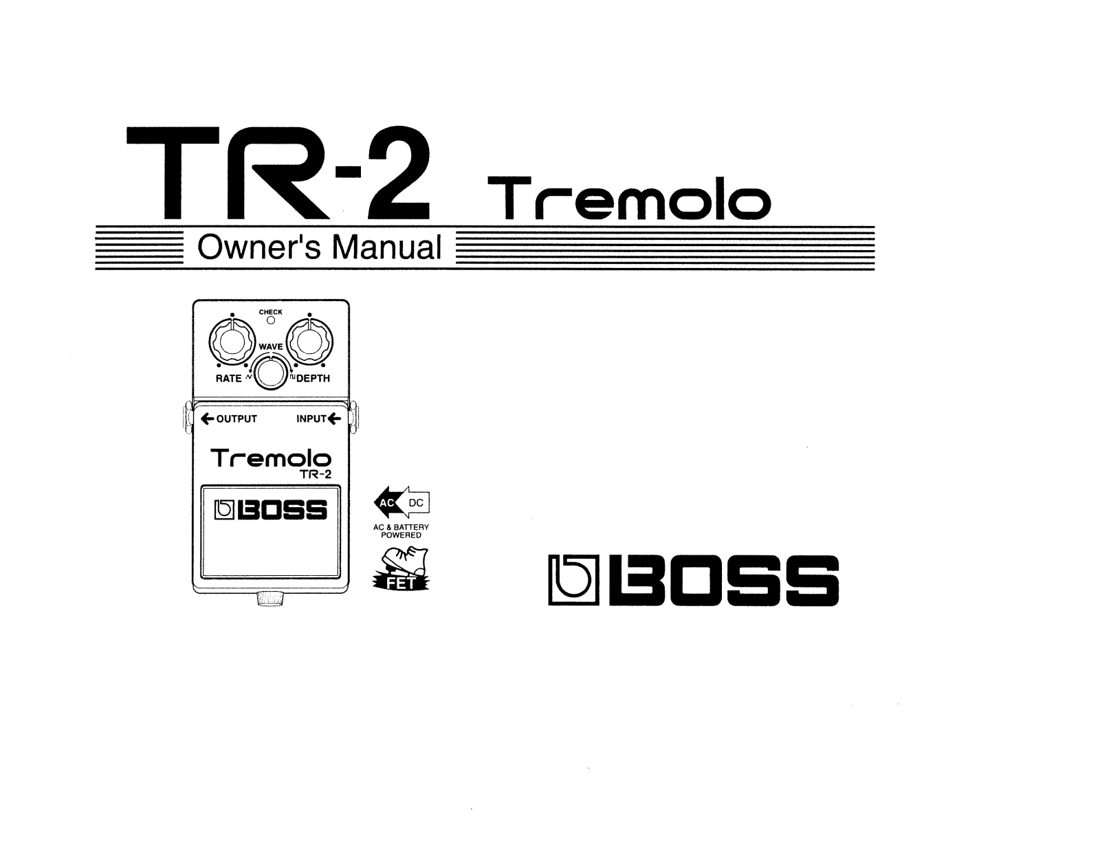 Roland Corporation TR-2 Owner's Manual