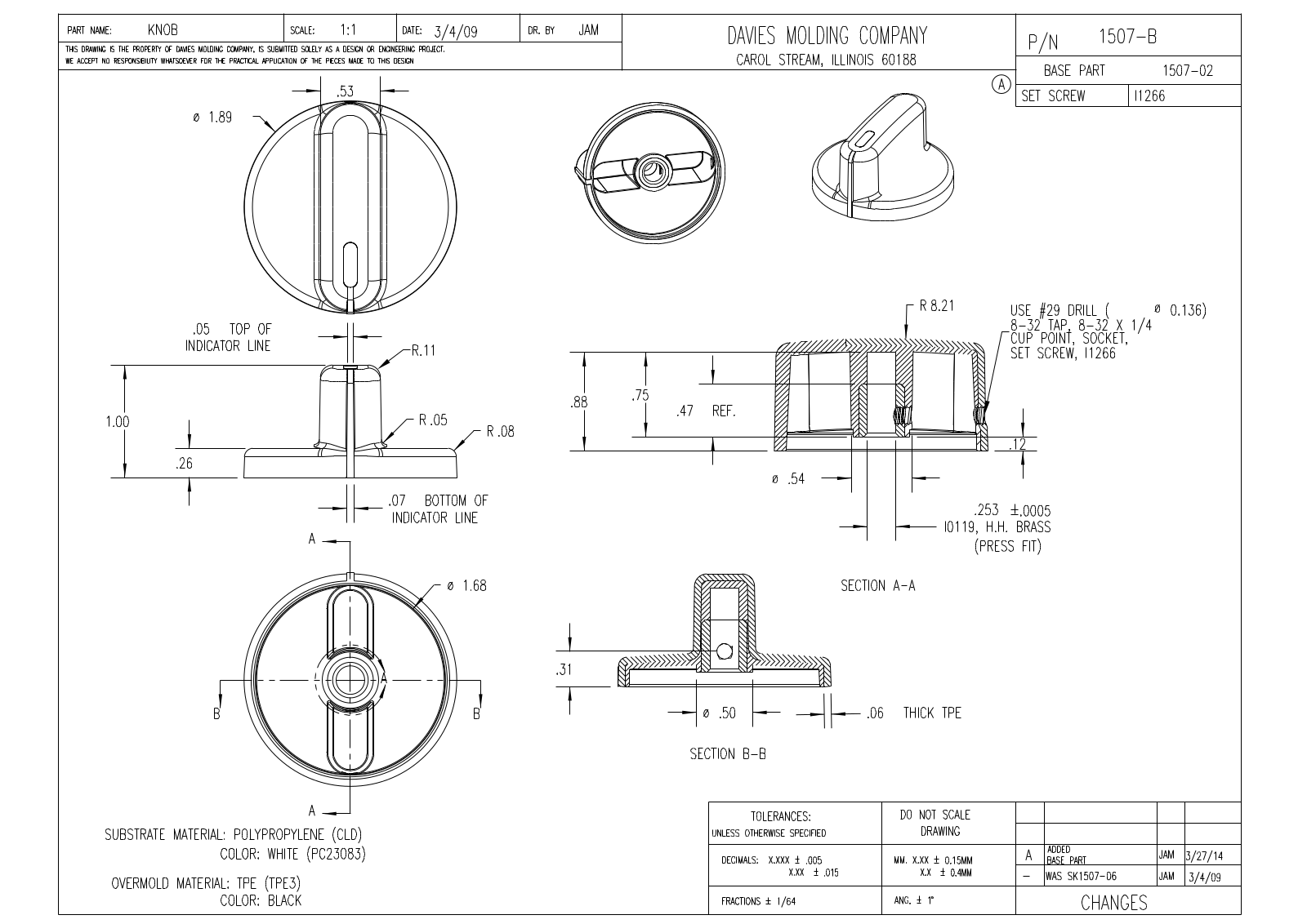 Davies Molding 1507-B Reference Drawing