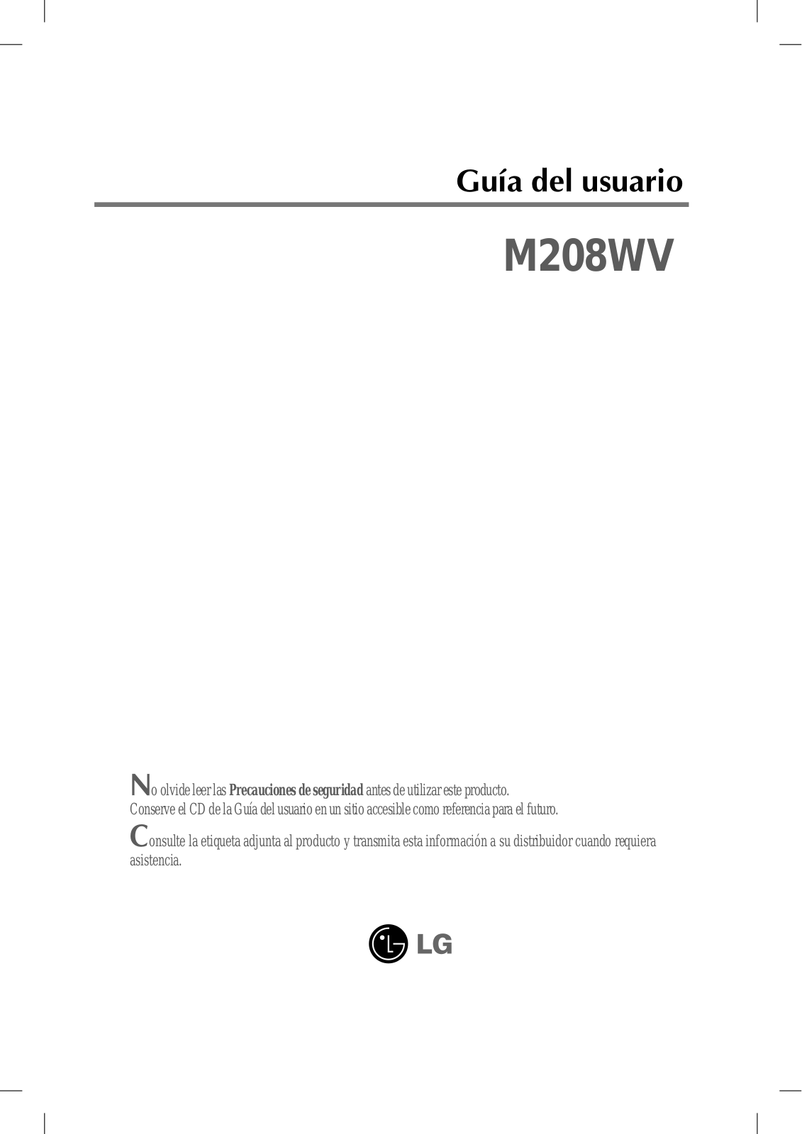 Lg M208WV user Manual