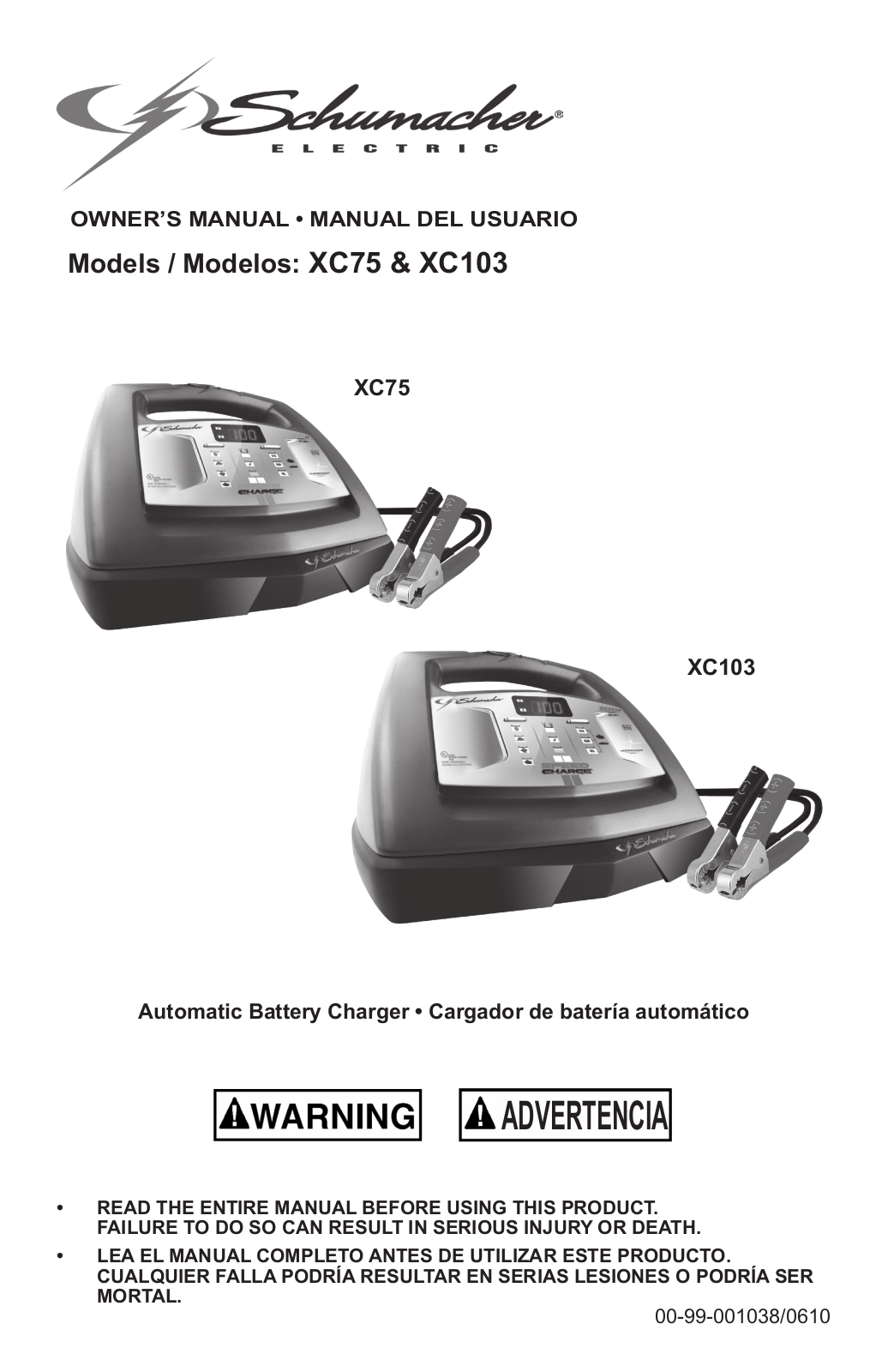 Schumacher XC75, XC103 User Manual