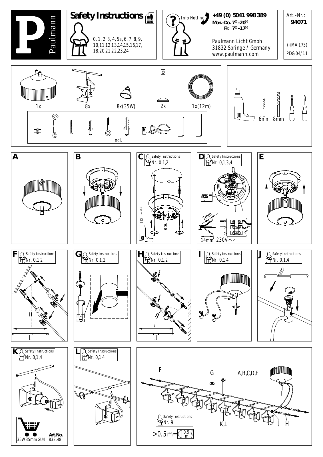 Paulmann 94071 Safety instructions - ManualMachine.com