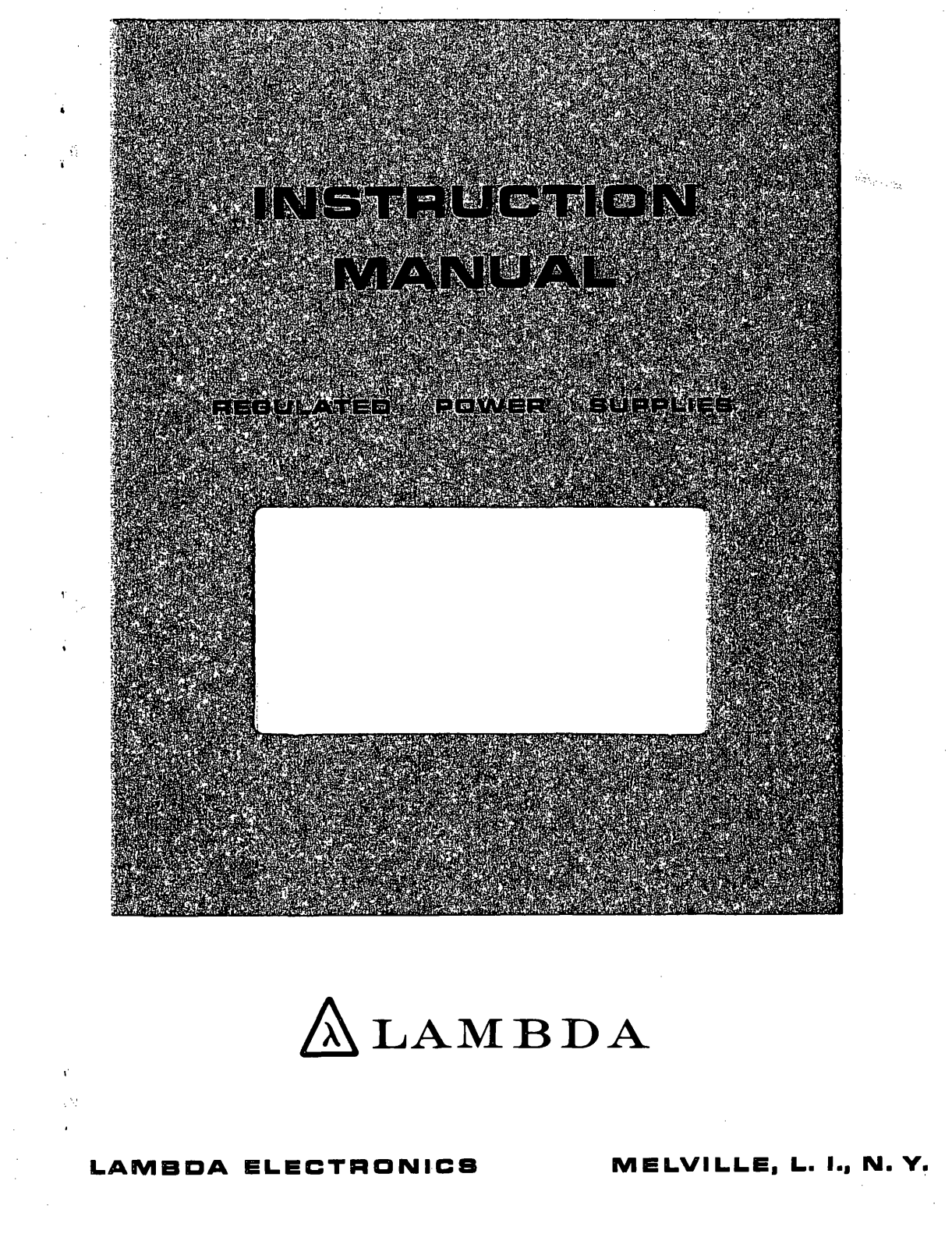 Lambda LDS-P-150, LDS-P-120, LDS-P-100, LDS-P-03, LDS-P-02 Instruction Manual