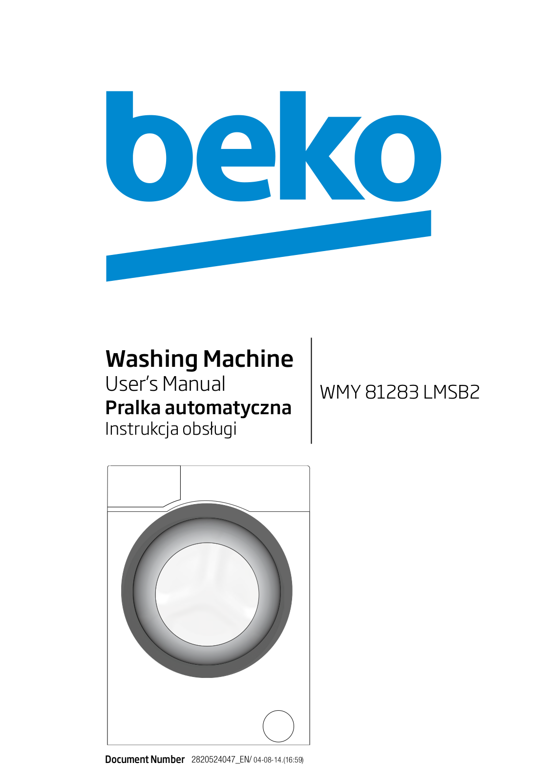 Beko WMY 81283 LMSB2 User manual