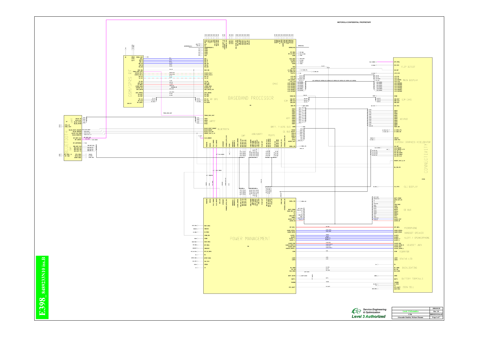 Motorola E398 Schematics