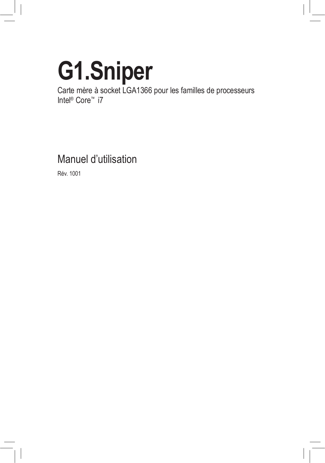 GIGABYTE G1.SNIPER User Manual