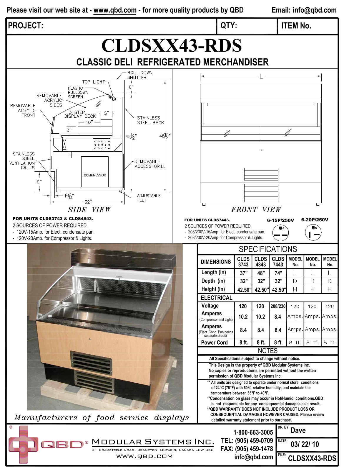 QBD CLDSXX43-RDS User Manual