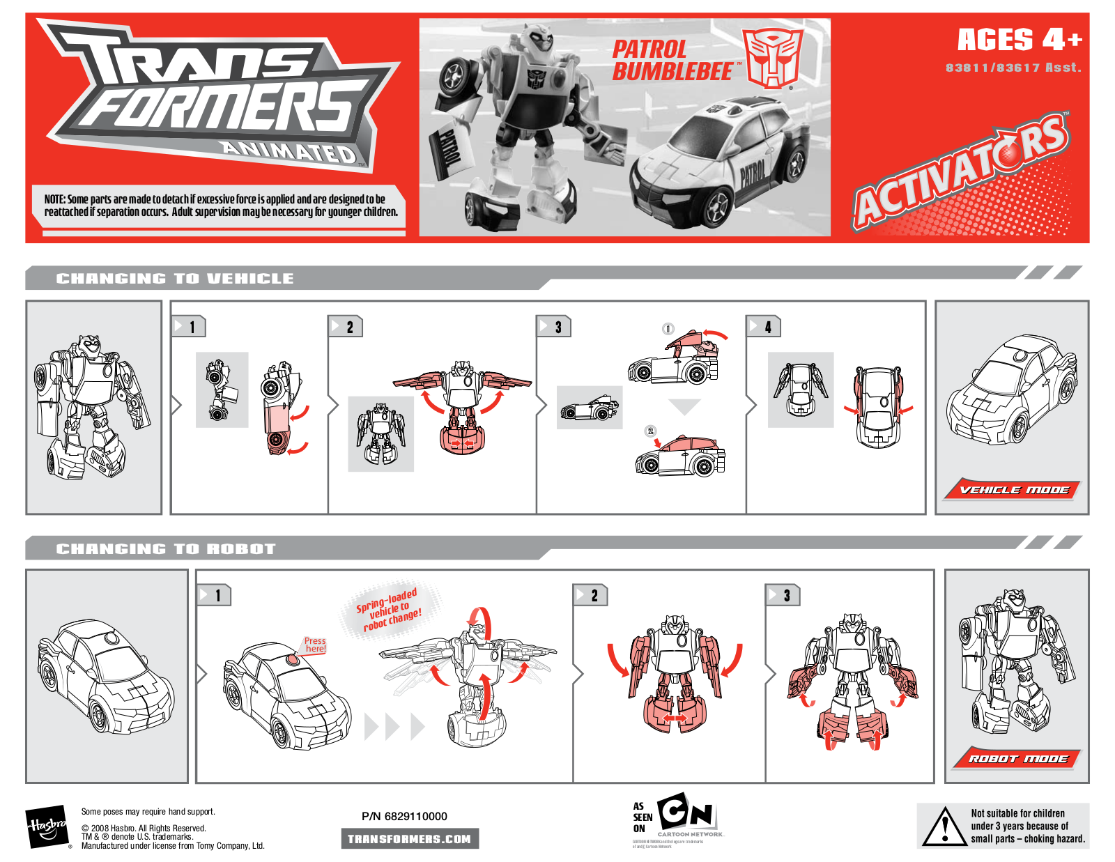 Hasbro TRANSFORMERS ANIMATED PATROL BUMBLEBEE User Manual