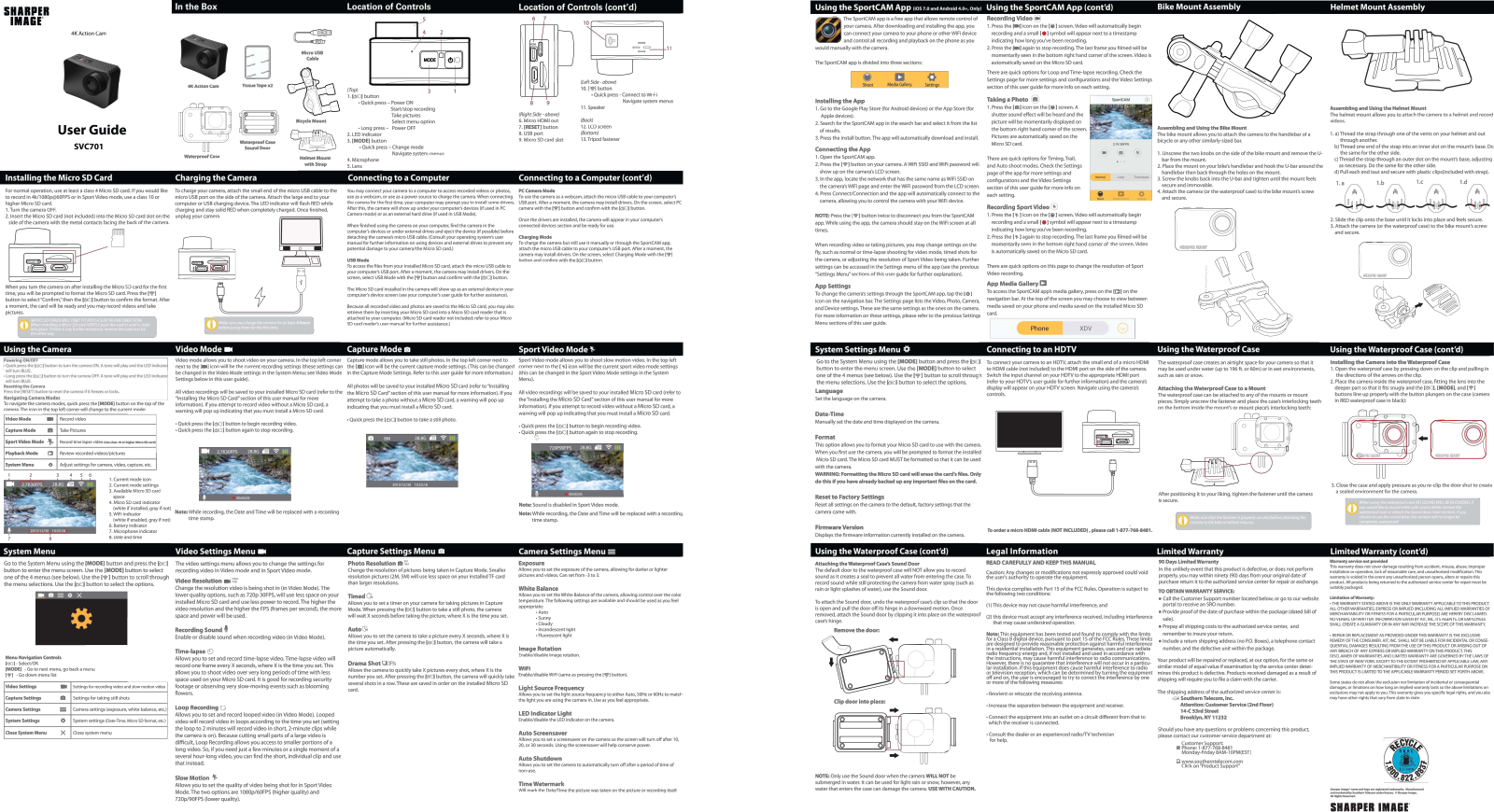 Sharper image SVC701 User Manual