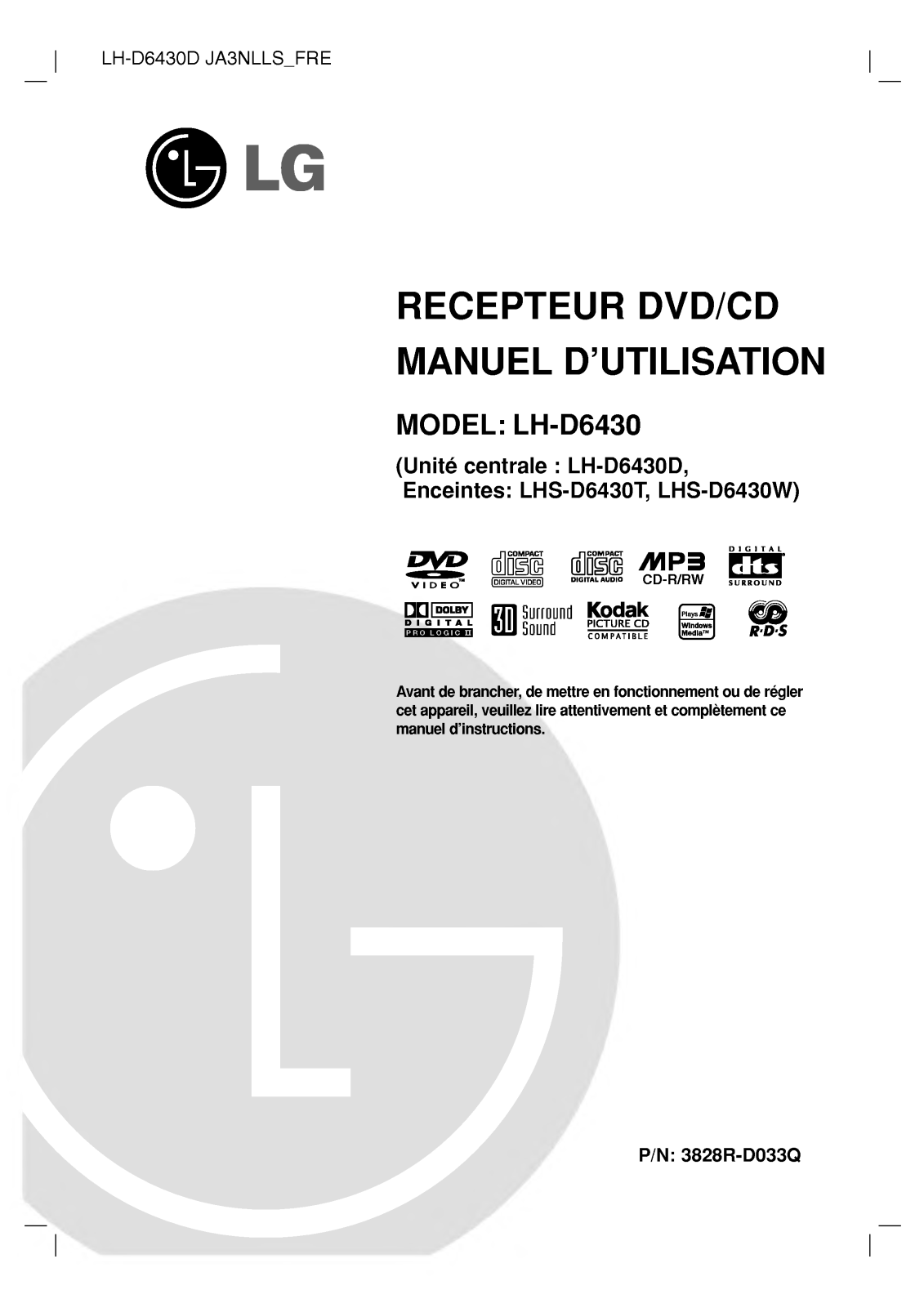LG LH-D6430D User Manual