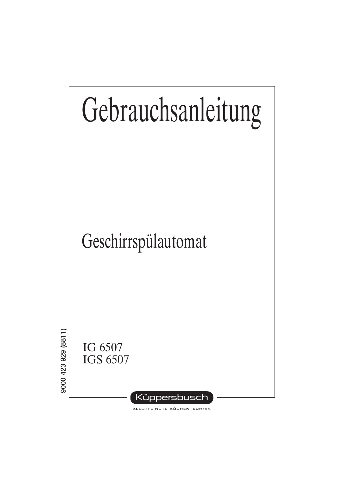 Kuppersbusch IGS 6507.1 E Instruction Manual