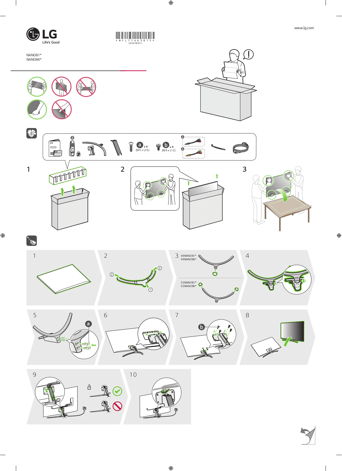 LG 49NANO86TNA, 55NANO86TNA QUICK SETUP INSTRUCTIONS