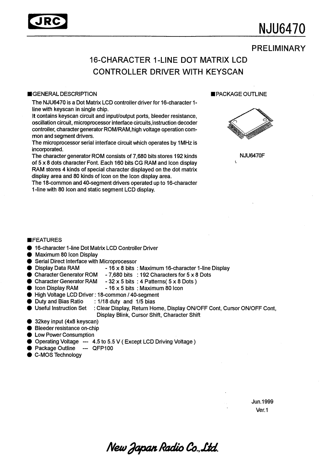 JRC NJU6470F Datasheet