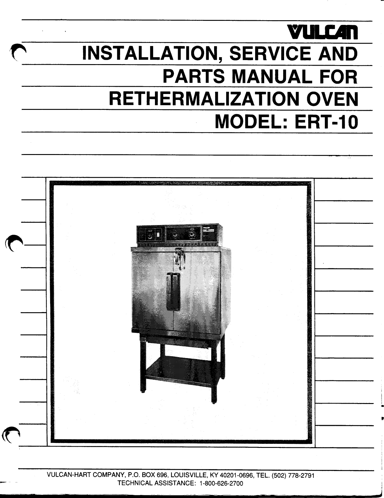 Vulcan ERT-10 Service Manual