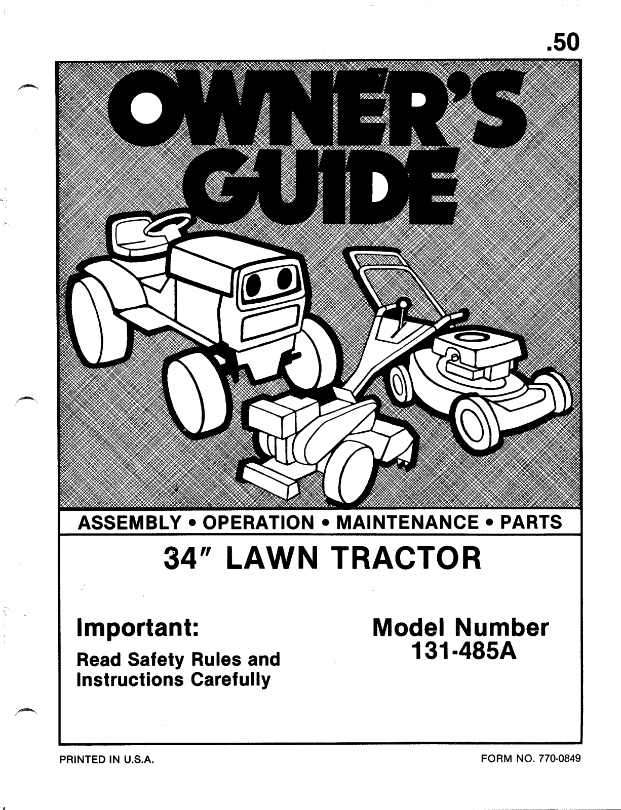 Mtd 131-485A owners Manual