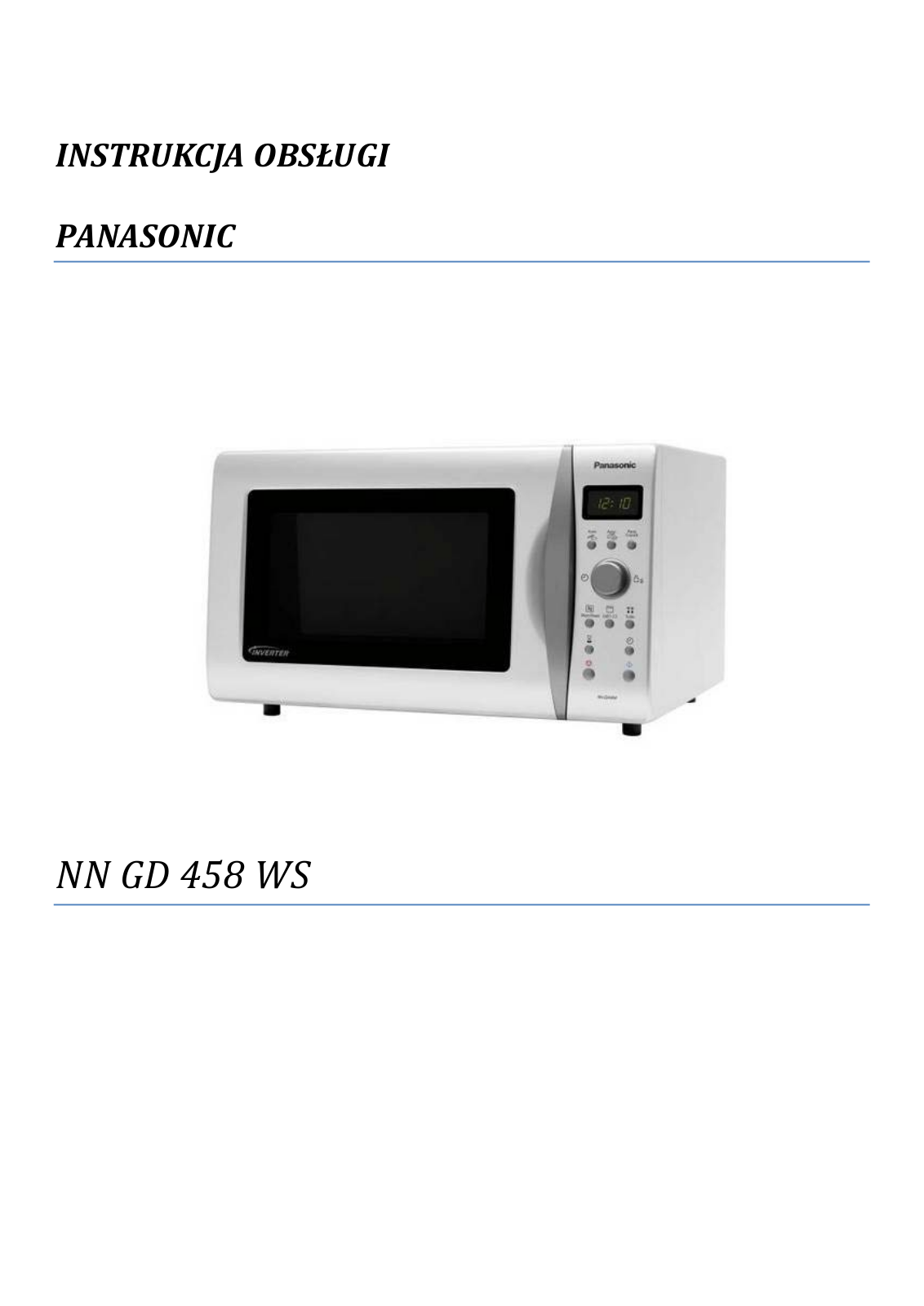 Panasonic NN GD 458 WS User Manual