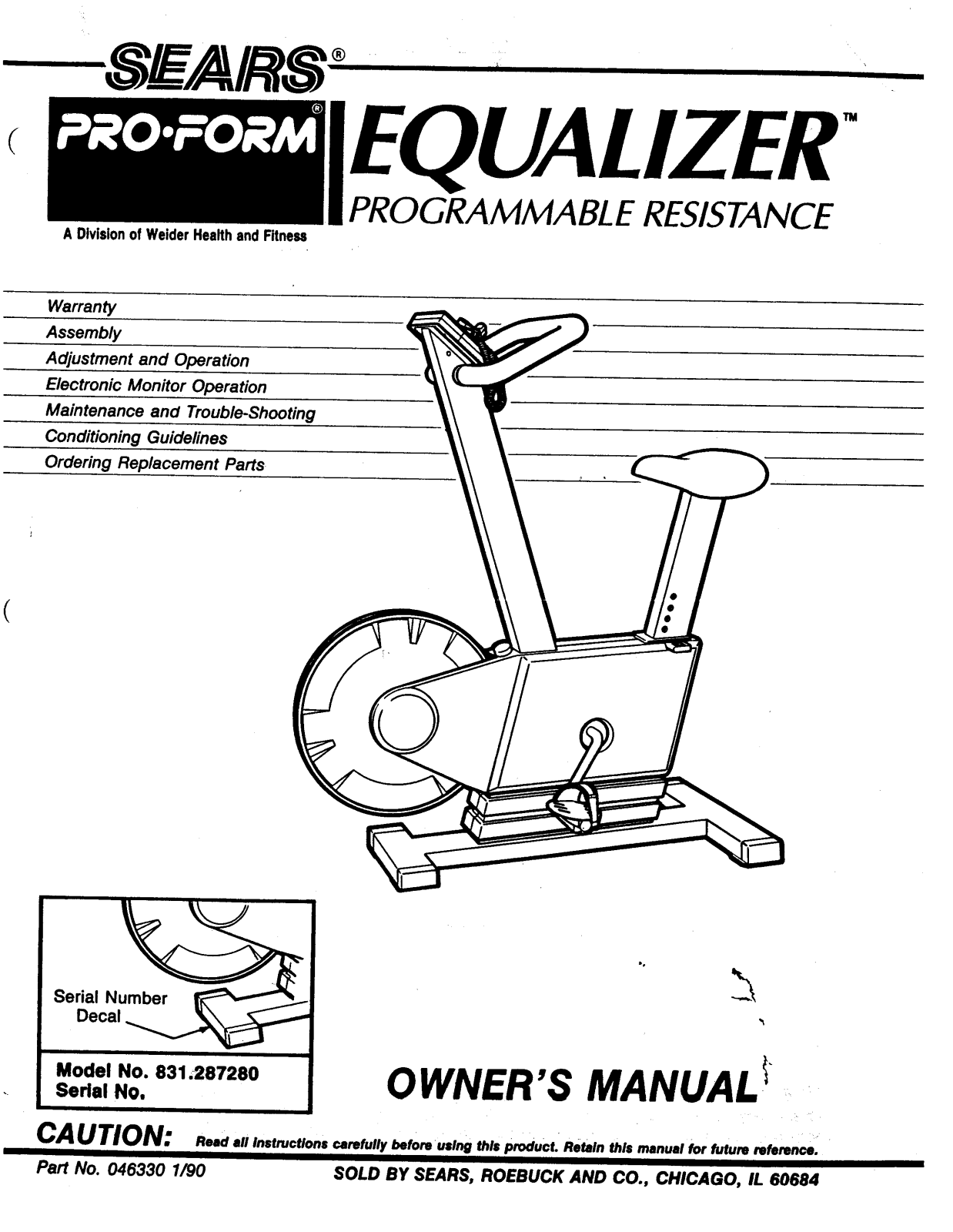 ProForm 287280 User Manual