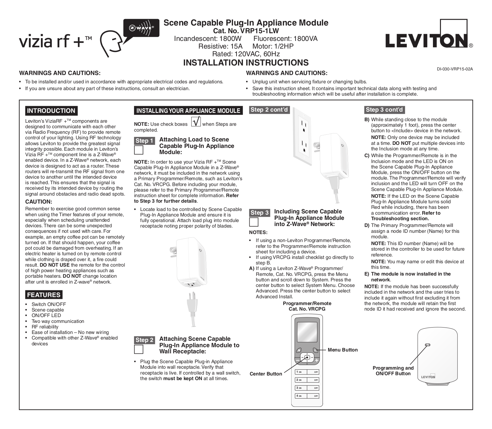 Leviton VRP15 User Manual - ManualMachine.com