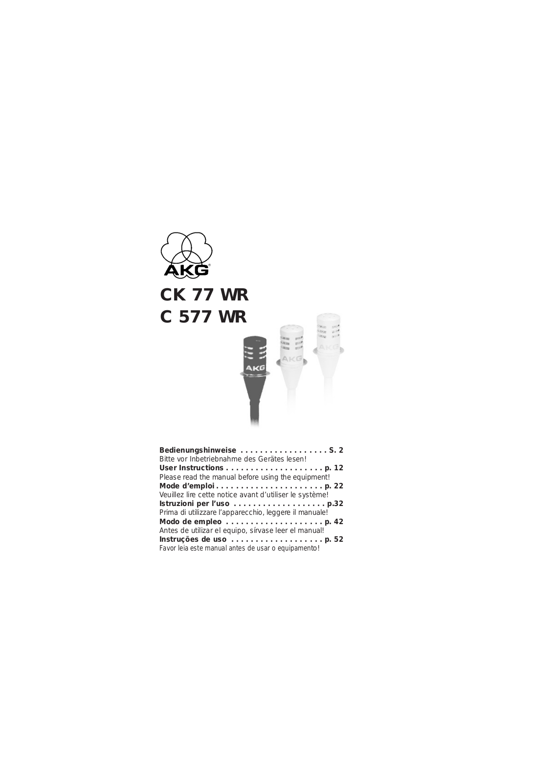 Akg CK77WR-L User Manual