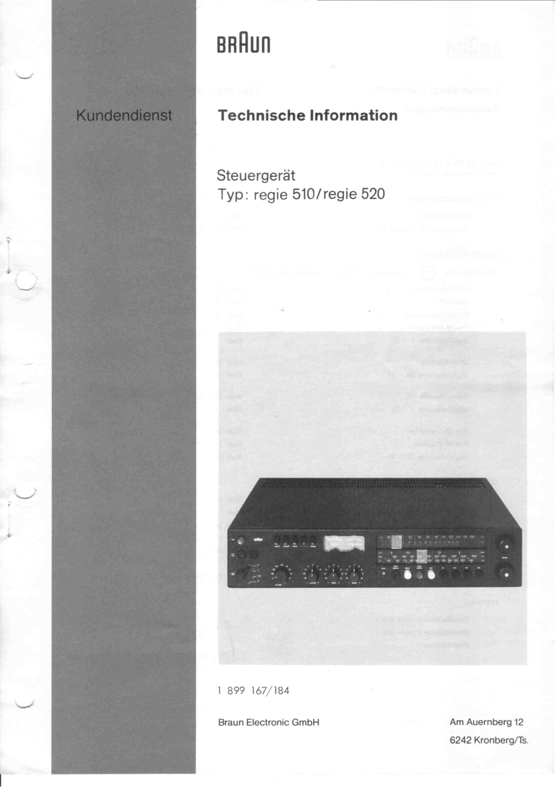 Braun Regie-520, Regie-510 Service Manual