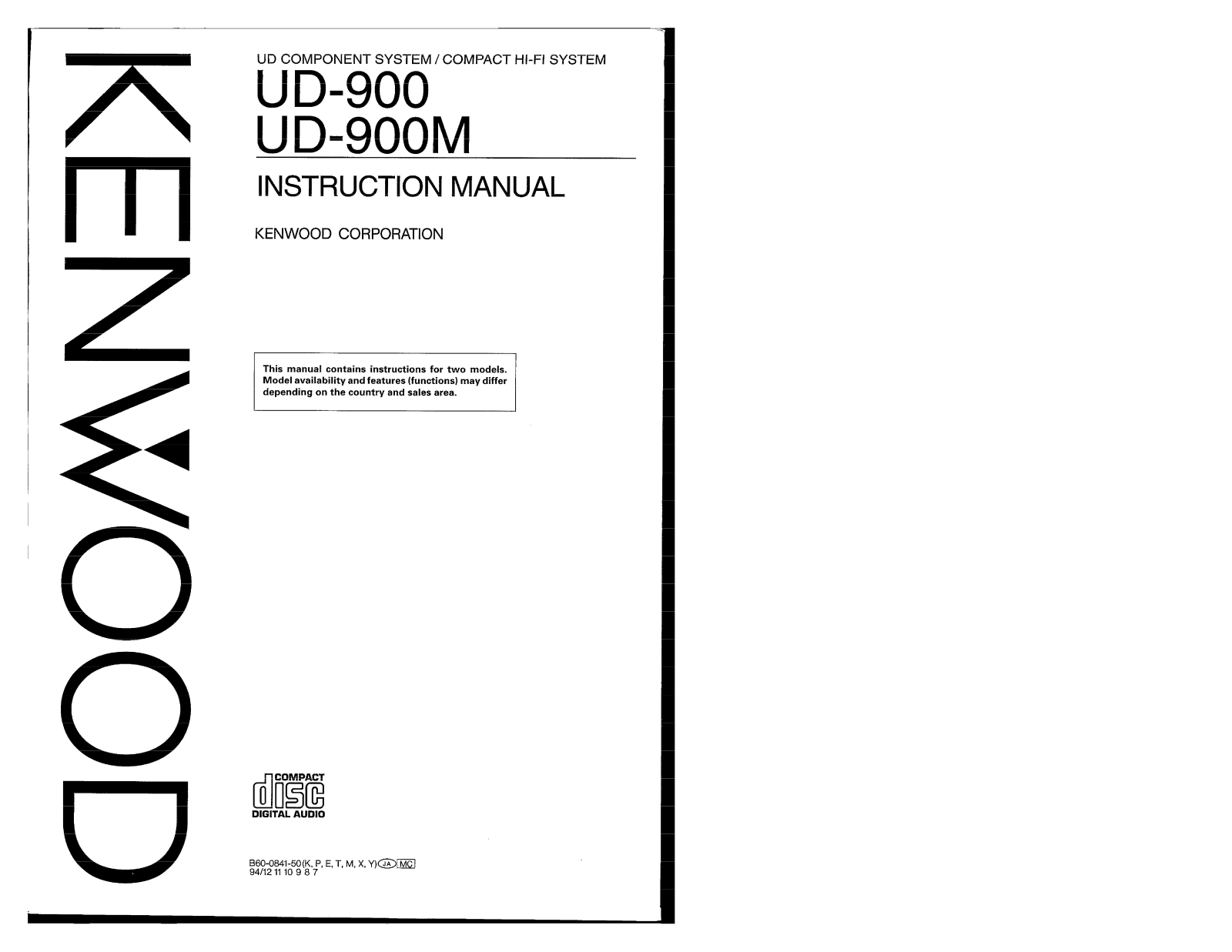 Kenwood UD-900 User Manual