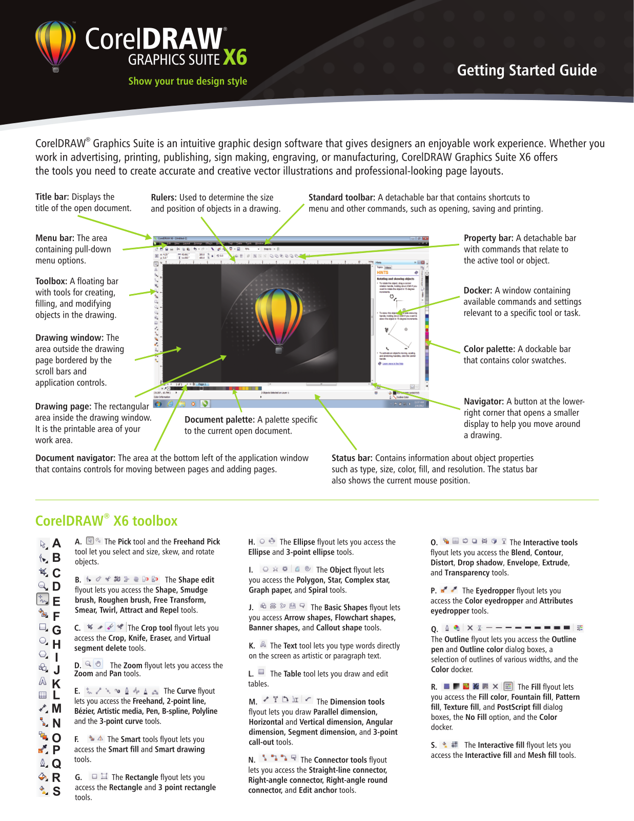 Corel Corel Draw Graphics Suite - X6 Getting Started Guide