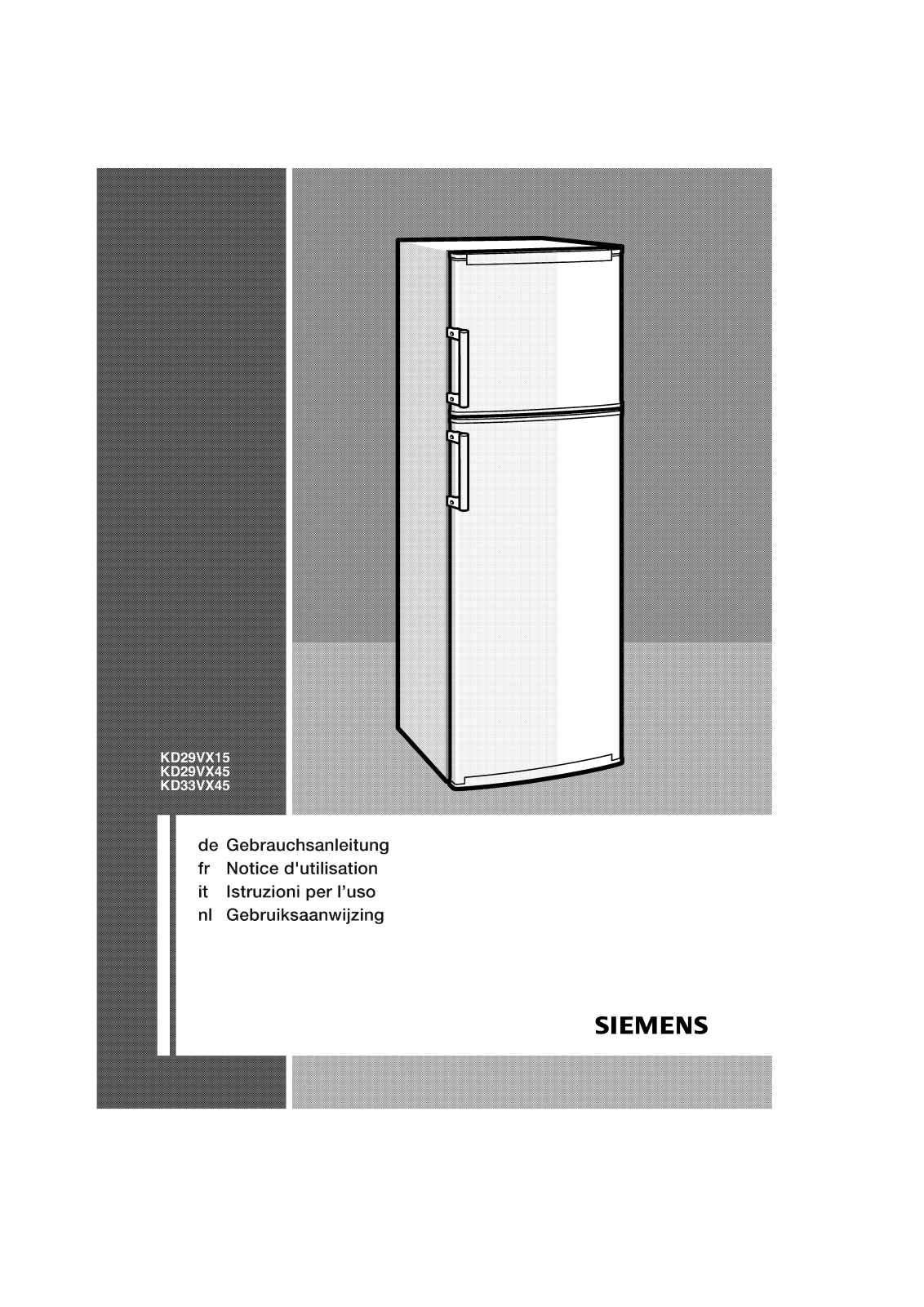 SIEMENS KD29VX15, KD33VX45, KD29VX45 User Manual