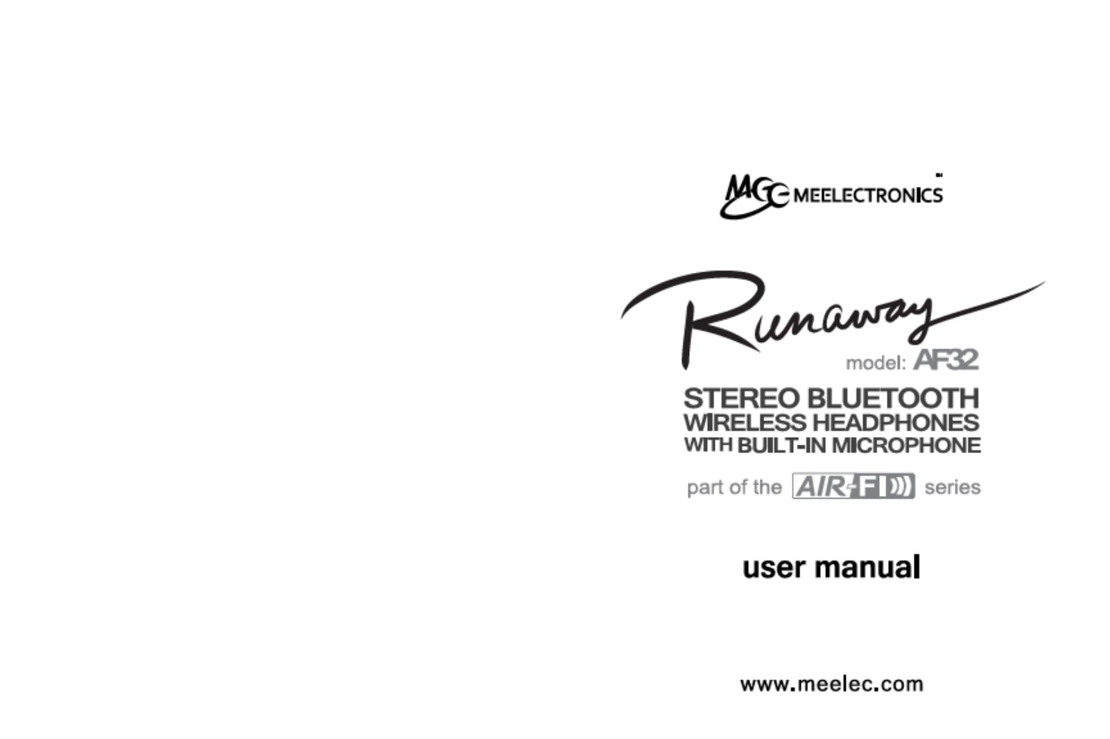 MEElectronics HP-AF32-GW-MEE, HP-AF32-GK-MEE, HP-AF32-RB-MEE, HP-AF32-BL-MEE User manual