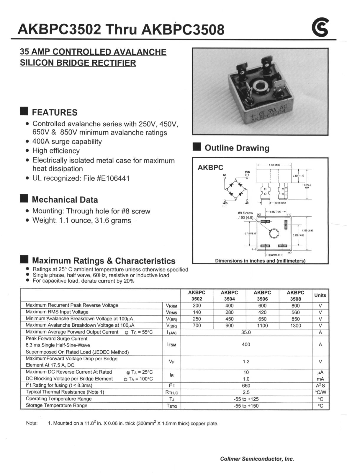 CALLM AKBPC3508, AKBPC3506, AKBPC3504, AKBPC3502 Datasheet