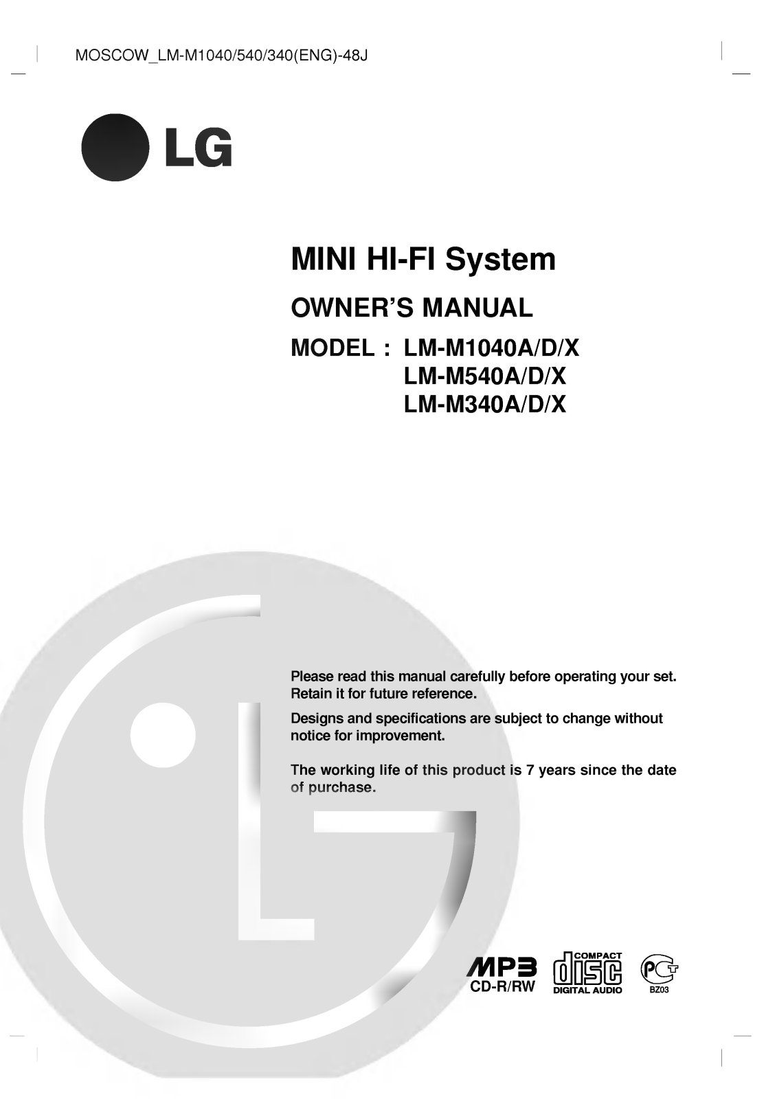 LG LM-M1040X User Manual