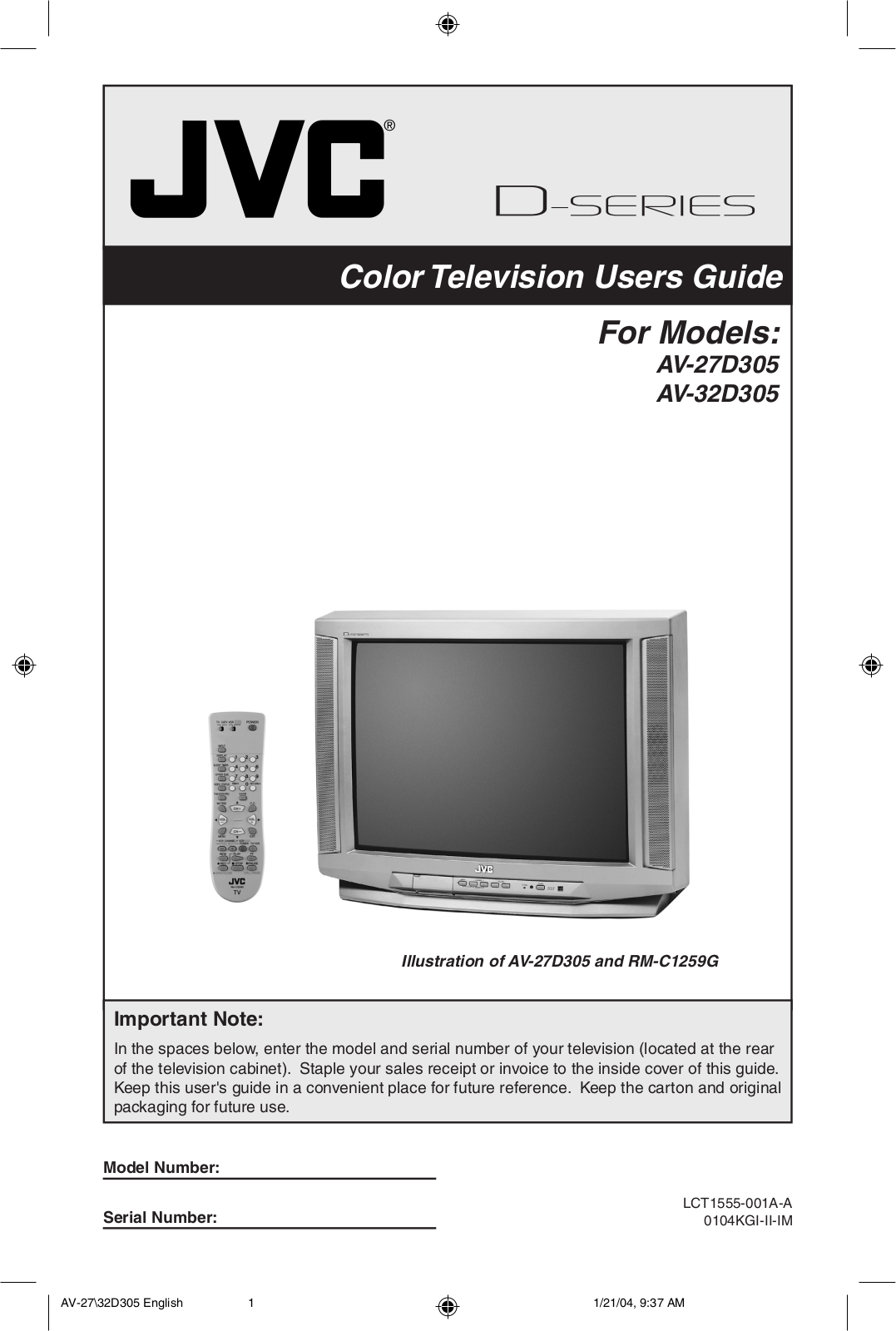 JVC AV 27D305, AV 32D305 User Manual