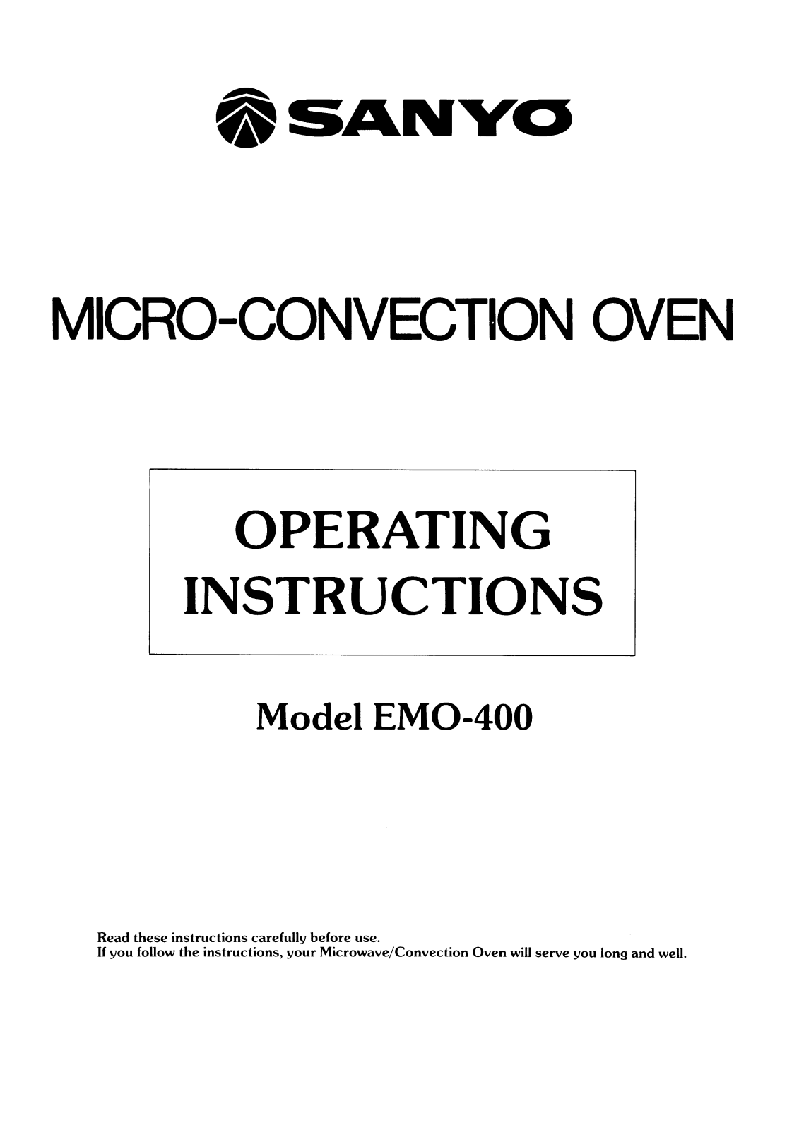 Sanyo EMO-400 Instruction Manual