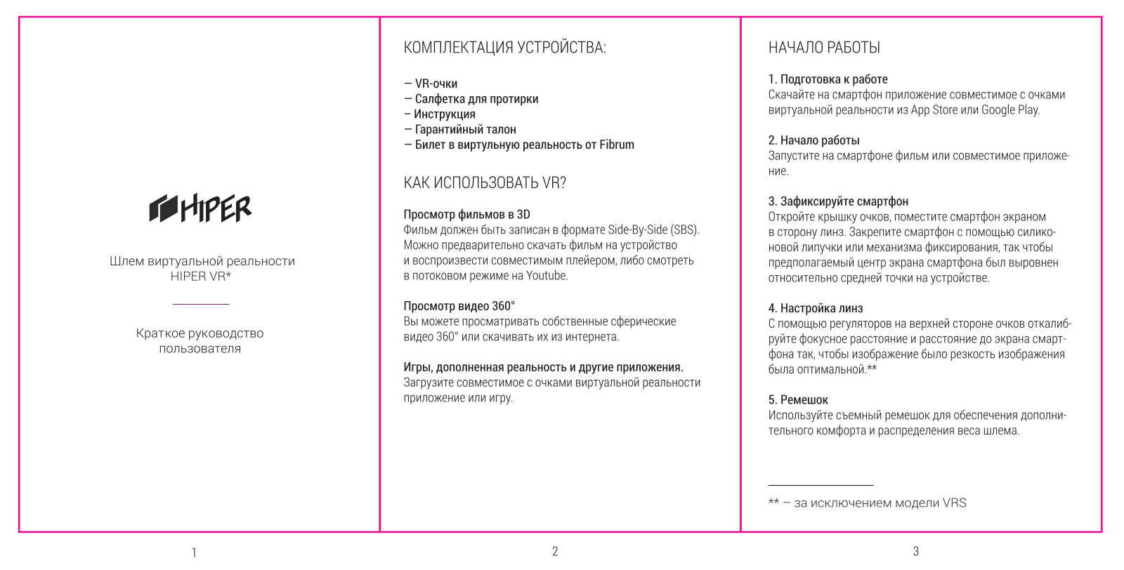 Hiper VRQ+ User Manual