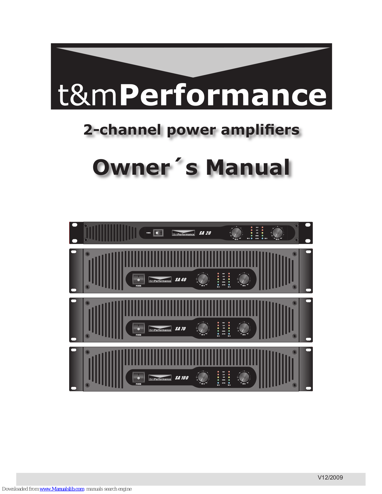 T&M Performance SA 20, SA 40, SA 70, SA 100 Owner's Manual