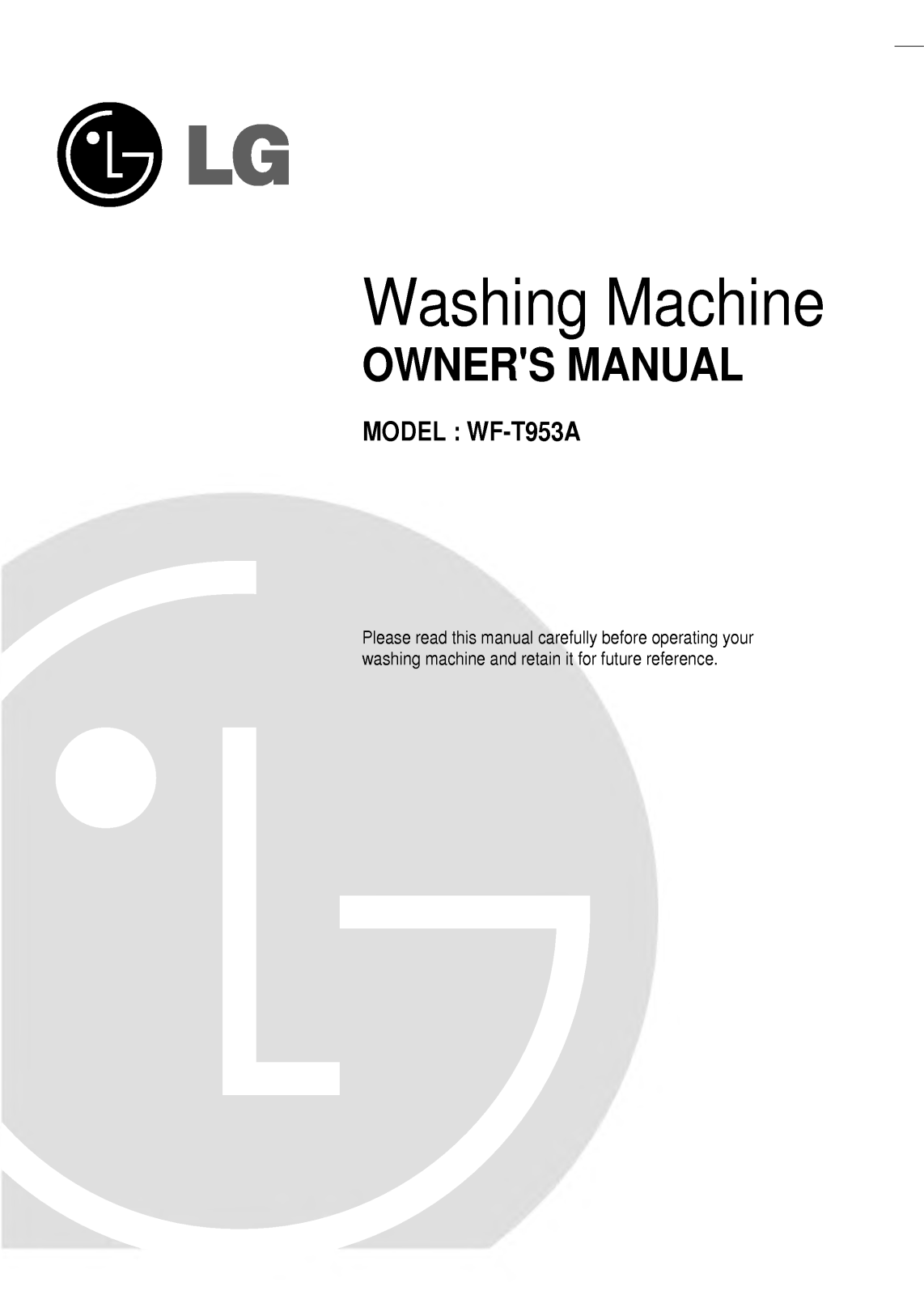 LG WF-T953A User Manual