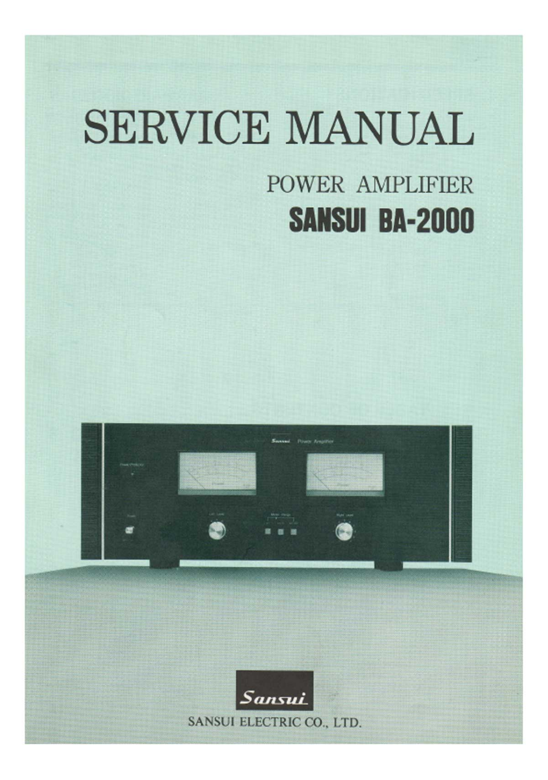 Sansui BA 2000 Power Service Manual