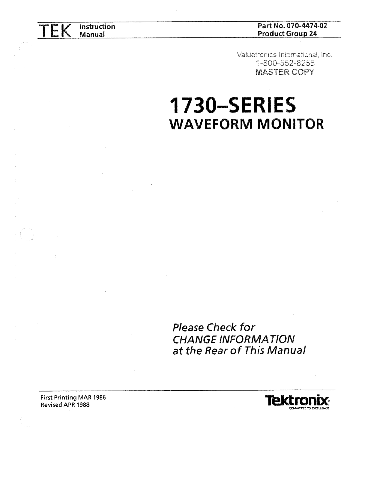 Tektronix SU33 User Manual