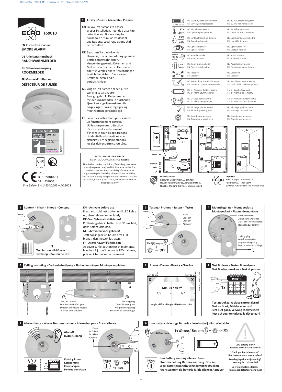 ELRO FS9010 Instruction manual