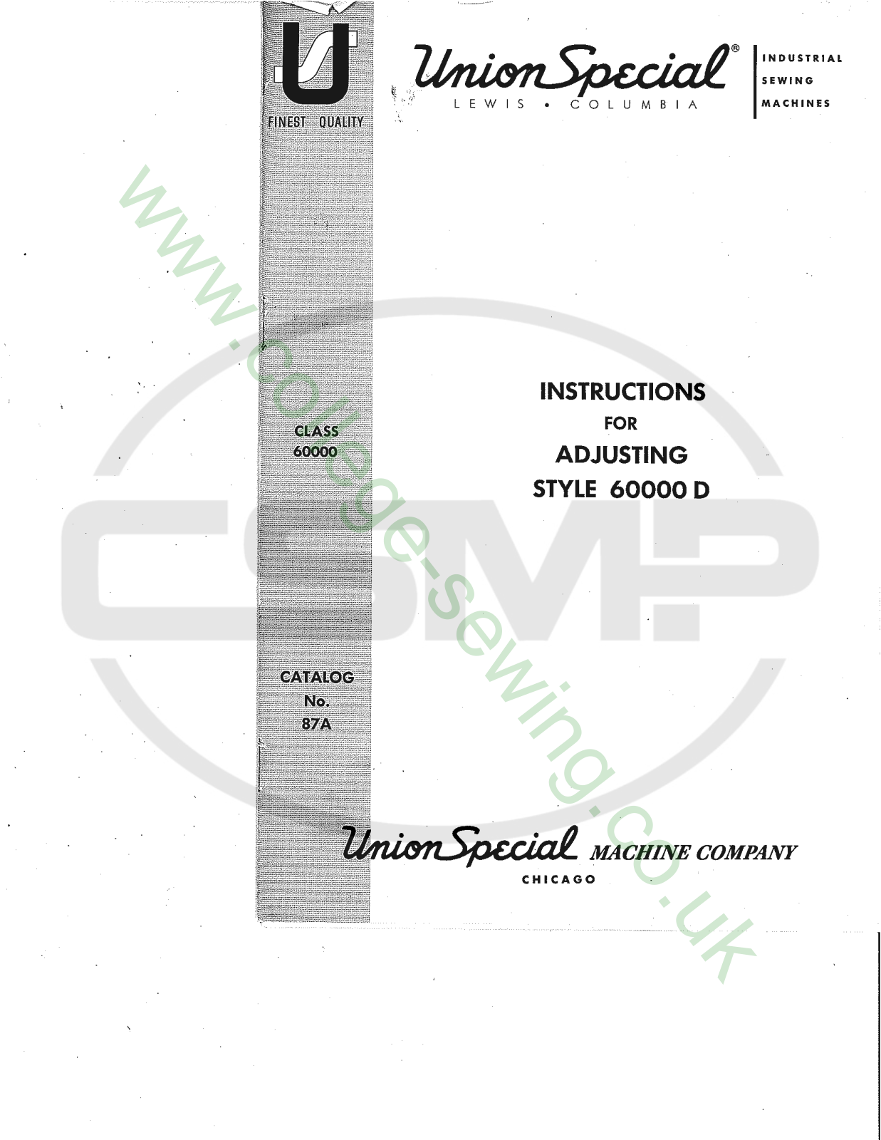 Union Special 87A Parts Book