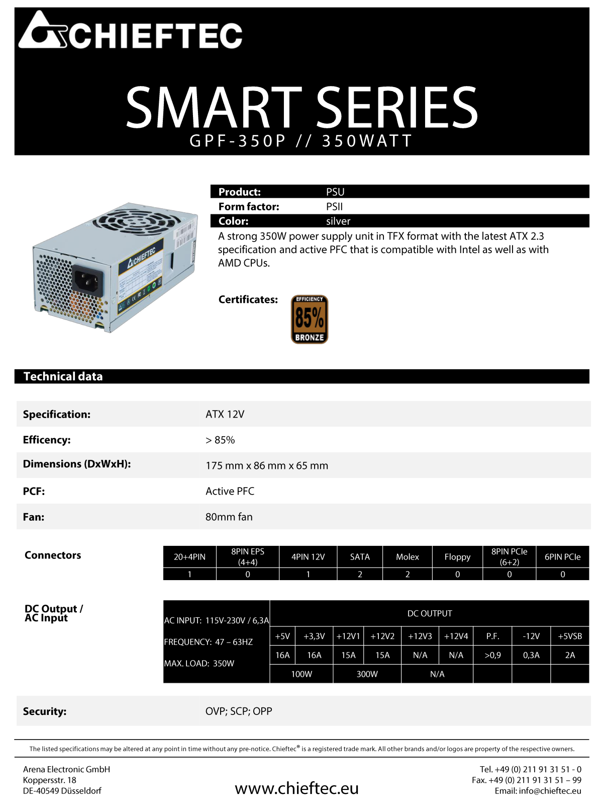 Chieftec GPF-350P User Manual