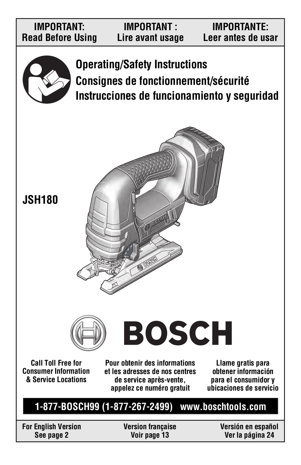 Bosch JSH180B Owner’s Manual