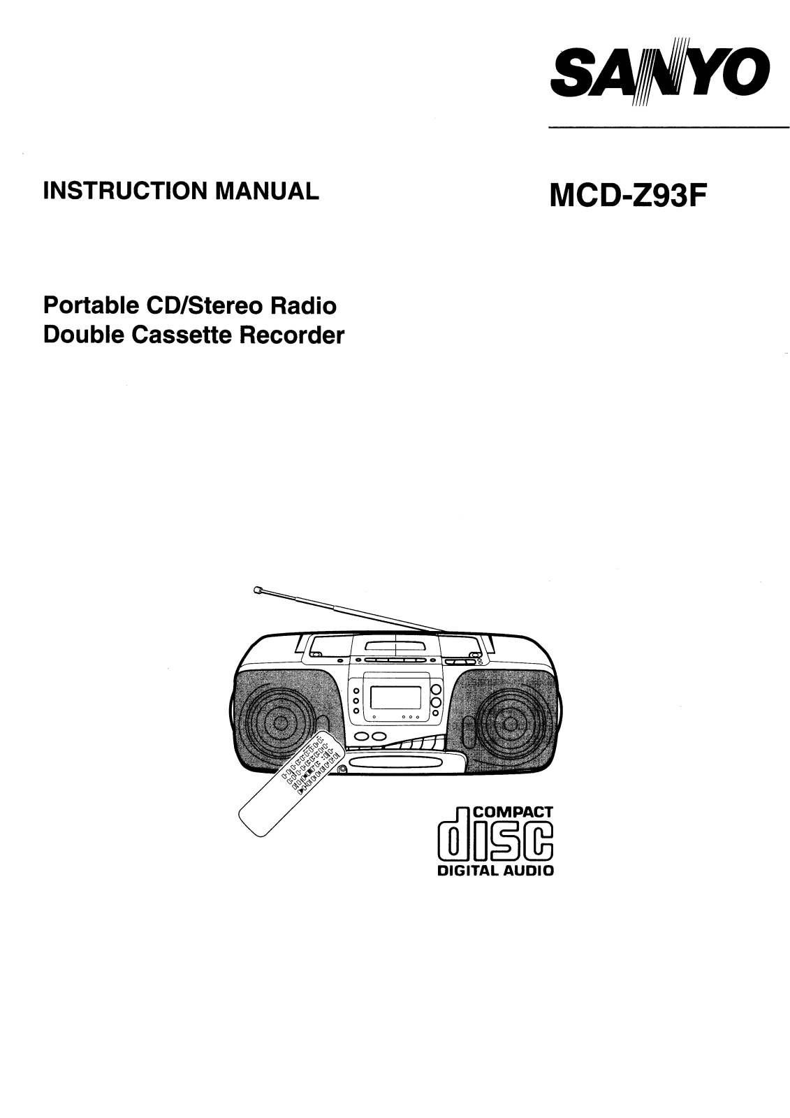 Sanyo MCD-Z93F Instruction Manual