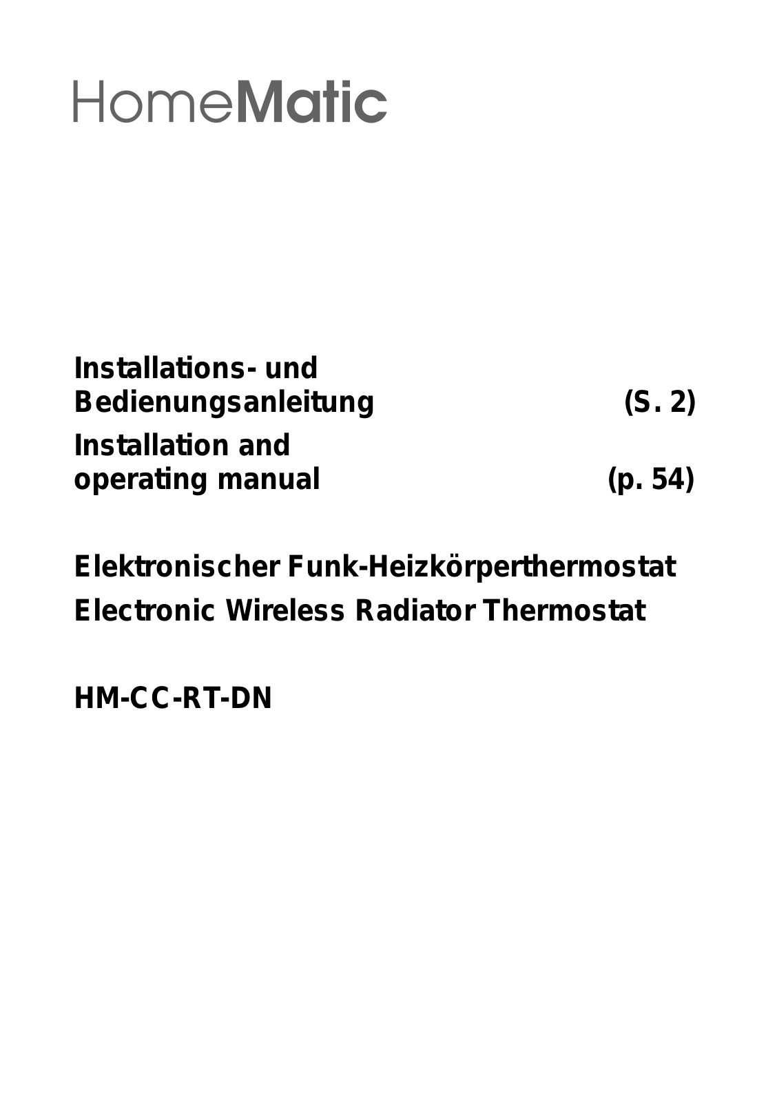 Homematic 105155 User Manual