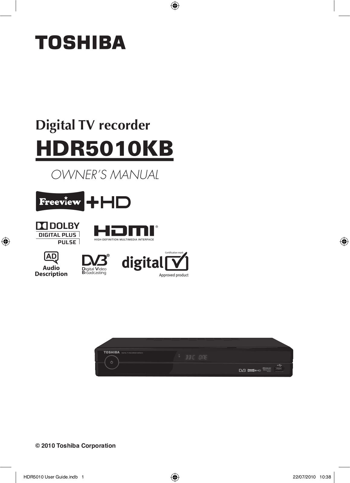 Toshiba HDR5010 User Manual