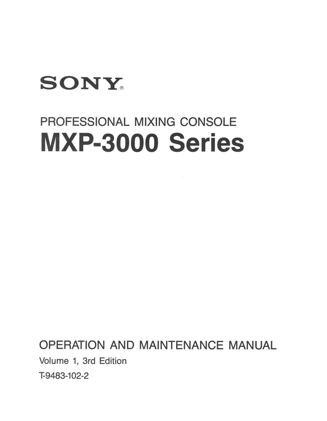 Sony MXP-3000 Owners manual