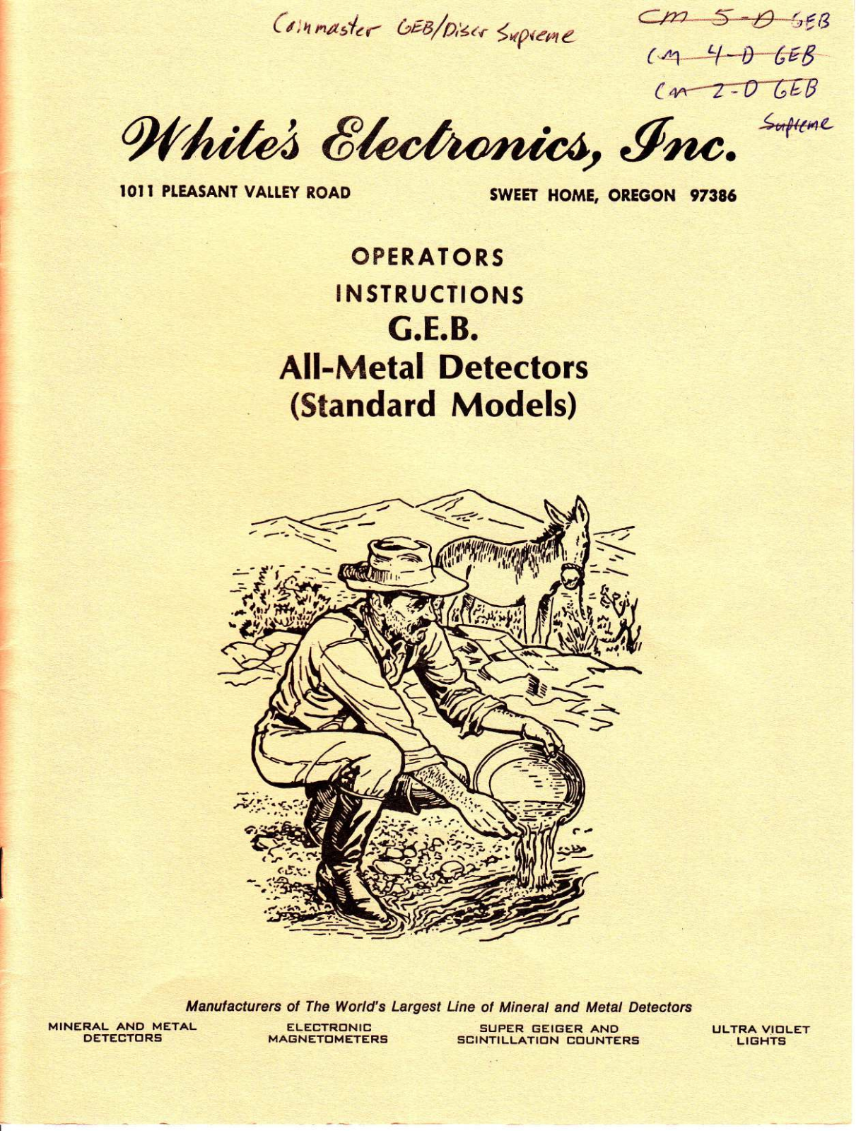 Whites Electronics 4bdx User Manual - ManualMachine.com